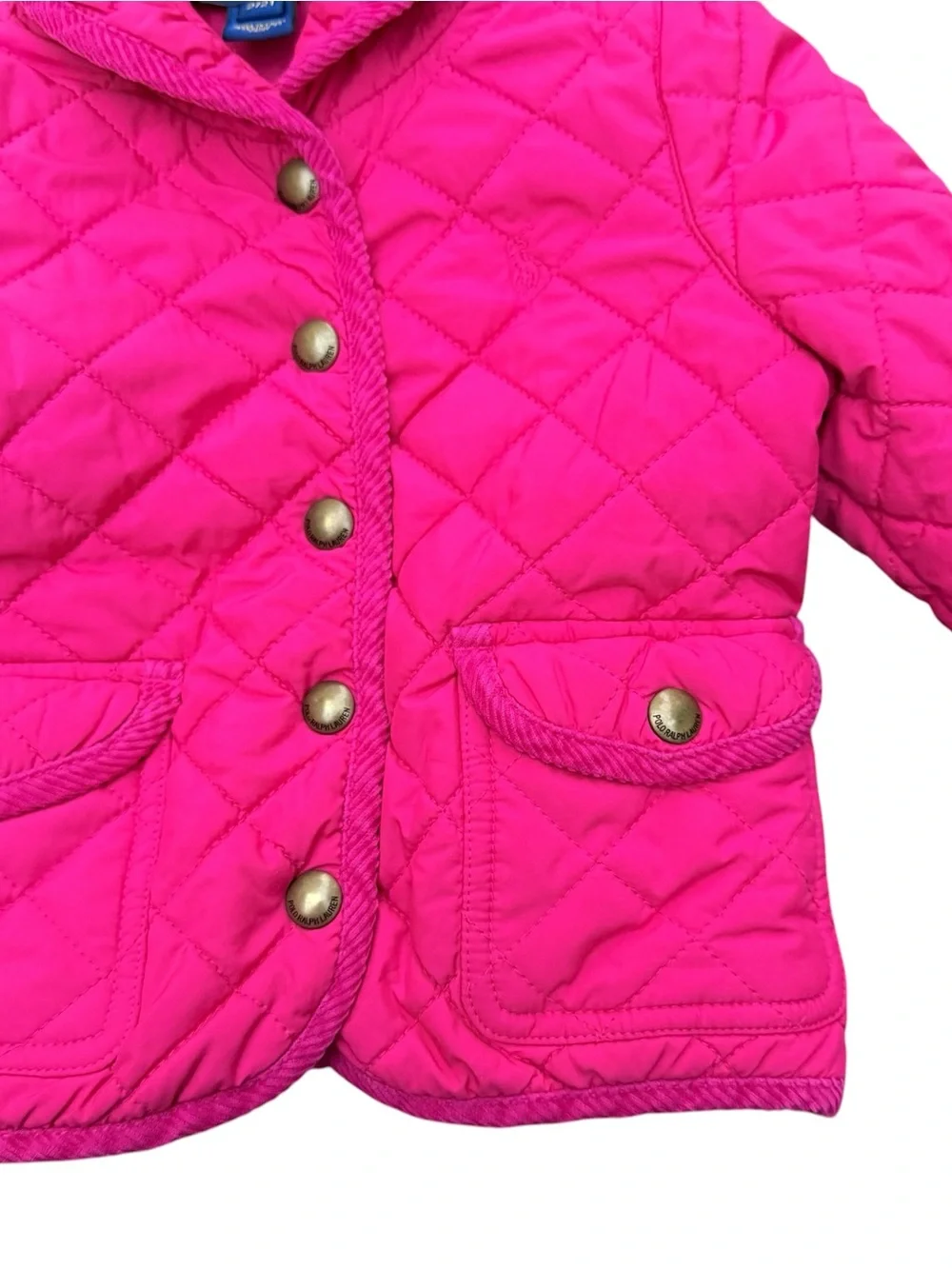POLO Ralph Lauren Toddler Girls Pink Quilted Coat Jacket Sz 2T